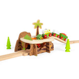 Bigjigs Rail Lava Pit Wooden Train Track Accessory with Tunnel and Felt Lava Pit