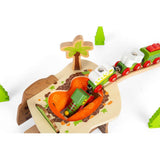 Bigjigs Rail Lava Pit Wooden Train Track Accessory with Tunnel and Felt Lava Pit