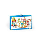 Bigjigs Rail Fun Fair Train Set Wooden Railway 54 Piece Toy for Ages 3 Plus