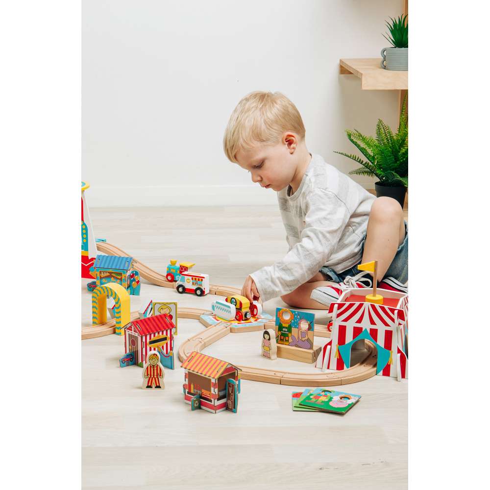 Bigjigs Rail Ferris Wheel Wooden Train Tunnel Accessory for Ages 3 Plus