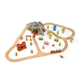 Bigjigs Rail Wild West Train Set 62 Piece Wooden Railway for Kids 3 Years Plus