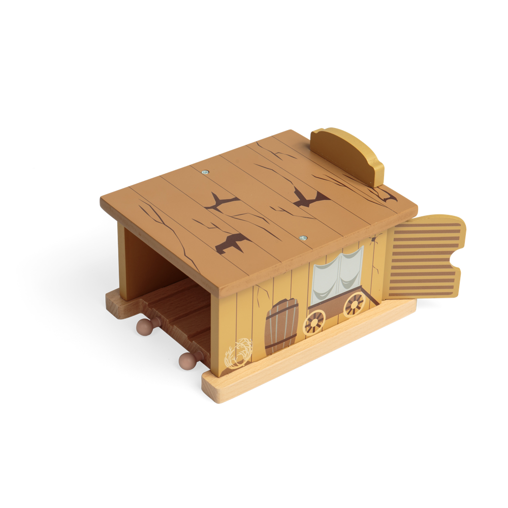 Bigjigs Rail Wild West Saloon Tunnel Wooden Train Set Accessory for Ages 3 Plus