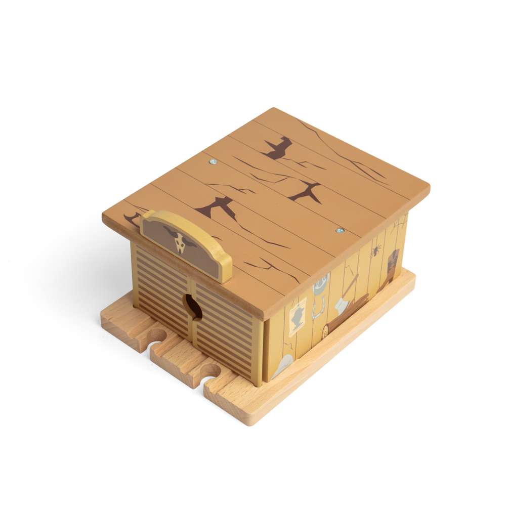 Bigjigs Rail Wild West Saloon Tunnel Wooden Train Set Accessory for Ages 3 Plus