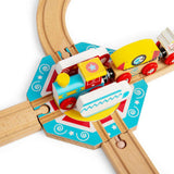 Bigjigs Rail Wooden Tea Cup Turntable Fairground Accessory for Train Sets 3 Years Plus