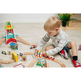 Bigjigs Rail Wooden Tea Cup Turntable Fairground Accessory for Train Sets 3 Years Plus