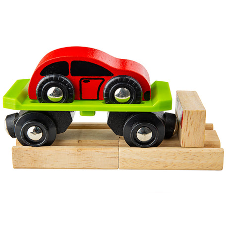 Bigjigs Rail Car Carriage Wooden Toy Train Accessory with Detachable Car