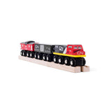 Bigjigs Rail Canadian National CN Wooden Train Engine with Caboose and Goods Wagon