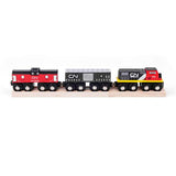 Bigjigs Rail Canadian National CN Wooden Train Engine with Caboose and Goods Wagon