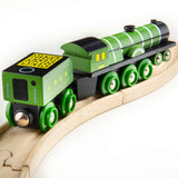 Bigjigs Rail Flying Scotsman Wooden Toy Train Engine with Magnetic Couplings