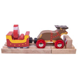 Bigjigs Rail Wooden Santa Sleigh with Reindeer Christmas Train Set Accessory with Track Piece 3 Play Pieces
