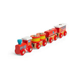 Bigjigs Rail Fire and Rescue Wooden Train Toy with 3 Carriages and Removable Loads