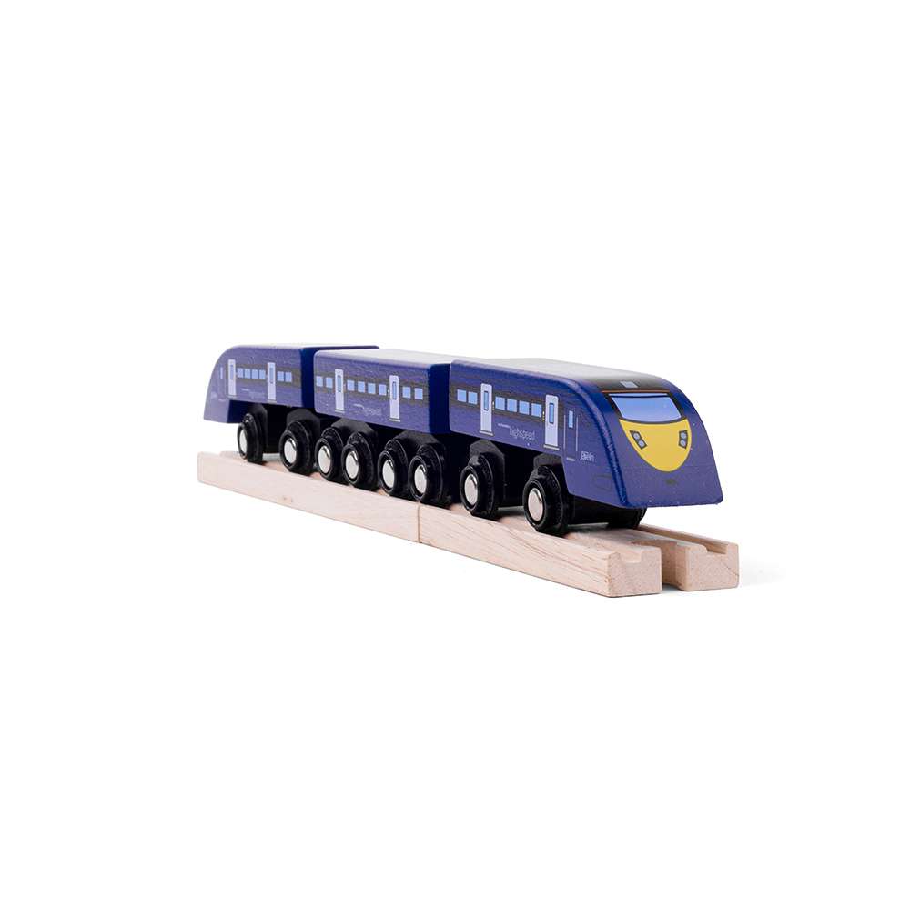 Bigjigs Rail Southeastern High Speed 1 HS1 Wooden Train Toy with Carriage and Track