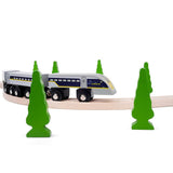 Bigjigs Rail Wooden Eurostar e320 Toy Train Set with Magnetic Couplings and Track