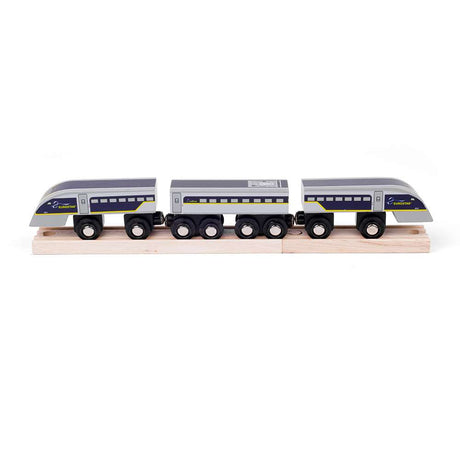 Bigjigs Rail Wooden Eurostar e320 Toy Train Set with Magnetic Couplings and Track