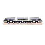 Bigjigs Rail Wooden Eurostar e320 Toy Train Set with Magnetic Couplings and Track
