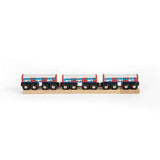 Bigjigs Rail London Underground Wooden Train Toy with Track 3 Piece Carriage Set