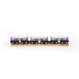 Bigjigs Rail London Underground Wooden Train Toy with Track 3 Piece Carriage Set