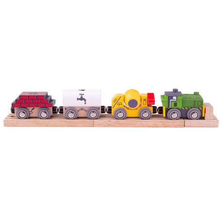 Bigjigs Rail Wooden Construction Toy Train with 3 Carriages and 2 Removable Loads