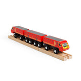 Bigjigs Rail Postal Train Wooden Toy Train with 3 Carriages and 2 Track Pieces