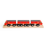 Bigjigs Rail Postal Train Wooden Toy Train with 3 Carriages and 2 Track Pieces