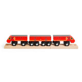Bigjigs Rail Postal Train Wooden Toy Train with 3 Carriages and 2 Track Pieces