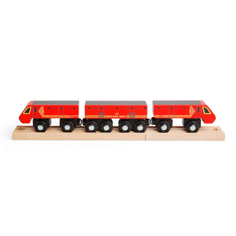 Bigjigs Rail Postal Train Wooden Toy Train with 3 Carriages and 2 Track Pieces