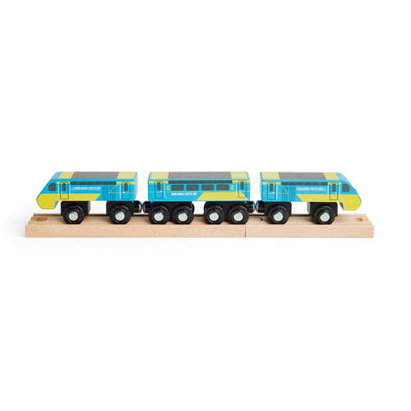 Bigjigs Rail City 85 Wooden Toy Train Intercity 125 with 3 Carriages and Track 3 Years Plus