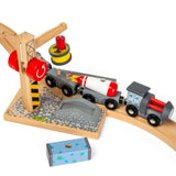 Bigjigs Rail Wooden Space Train Set with 3 Carriages and 9 Pieces for Kids 3 Years Plus