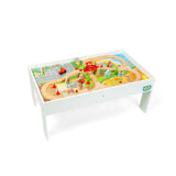 Bigjigs Rail Wooden Train Set and Table with 50 Play Pieces