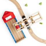 Bigjigs Rail Gantry Crane Wooden Train Set Accessory with Container Lorry