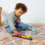 Bigjigs Rail Wooden Monster Train with Engine and 3 Carriages for Wooden Railway Sets