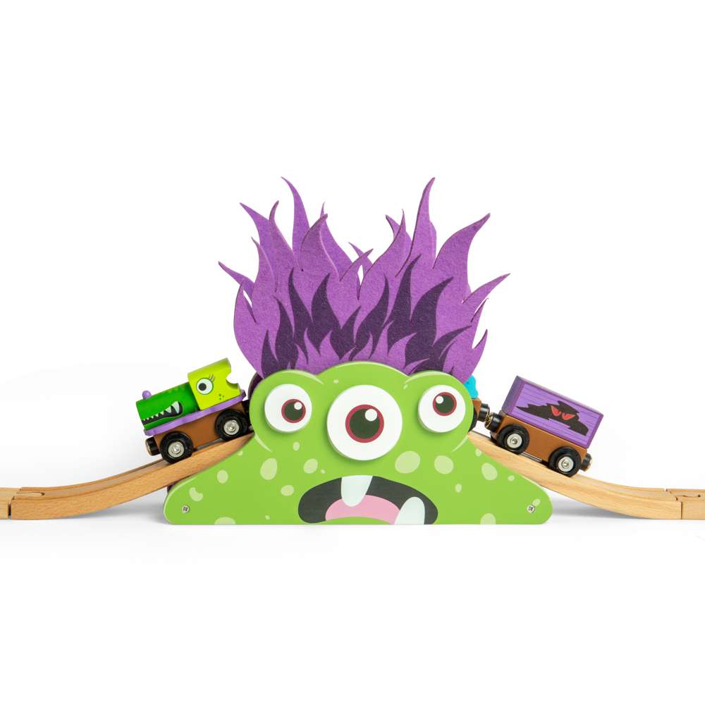 Bigjigs Rail Wooden Monster Bridge Toy Train Track Accessory for Kids 3 Years Plus