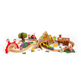 Bigjigs Rail Monster Train Set Wooden Railway 50 Play Pieces for Kids 3 Years Plus