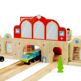 Bigjigs Rail Grand Central Station Wooden Train Set Accessory for Kids 3 Plus Years