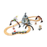 Bigjigs Rail Wooden Space Train Set Kids Toy Railway with Space Station and 40 Play Pieces