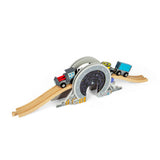 Bigjigs Rail Galaxy Bridge Wooden Train Track Accessory with Porthole Tunnel and Tracks for Ages 3 Plus
