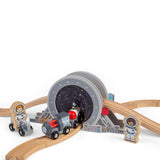 Bigjigs Rail Galaxy Bridge Wooden Train Track Accessory with Porthole Tunnel and Tracks for Ages 3 Plus
