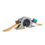 Bigjigs Rail Galaxy Bridge Wooden Train Track Accessory with Porthole Tunnel and Tracks for Ages 3 Plus