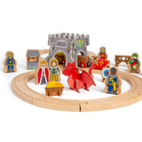 Bigjigs Rail Medieval Train Set Wooden Toy Railway with 33 Play Pieces