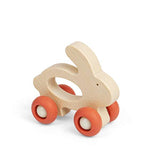 Bigjigs Toys Mini Animal Wooden Rabbit Push Along Toy for 12 Months Plus