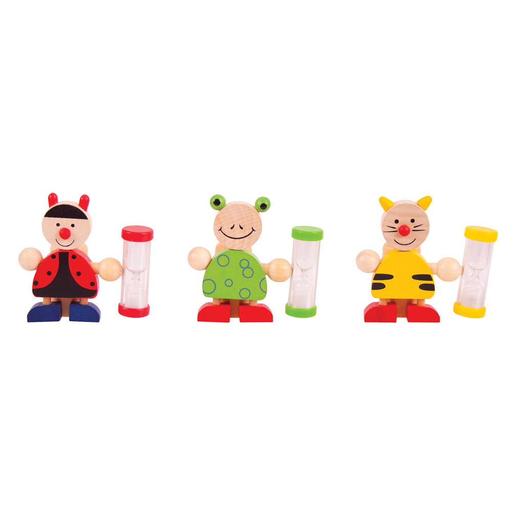 Bigjigs Toys Wooden Animal Toothbrush Timer for Kids 3 Minute Brush Sand Timer