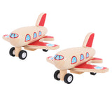 Bigjigs Toys Wooden Pull Back Planes 2 Pack