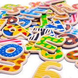 Tidlo Wooden Lowercase Magnetic Alphabet Letters 58 Piece Educational Toy