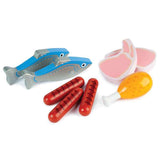 Tidlo Wooden Meat and Fish Play Food Set in Crate for Kids Toy Kitchens