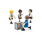 Tidlo Police Officer and Prisoner Wooden Dolls Set with 5 Play Pieces