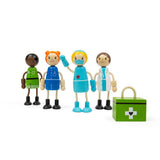 Tidlo Wooden Medic Dolls Set with First Aid Kit 5 Pieces 18 Months Plus