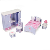 Tidlo Wooden Dolls House Furniture Bedroom Set 6 Pieces for Ivy House 3 Years Plus
