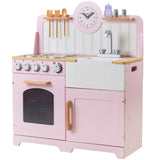 Tidlo Pink Country Play Kitchen Wooden Pretend Play Set for Children 3 Years Plus