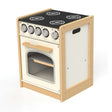 Tidlo White Kids Wooden Play Cooker Toy Kitchen with Clicking Dials and Hob