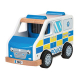 Tidlo Wooden Police Van Toy Vehicle with Removable Roof and Back Doors